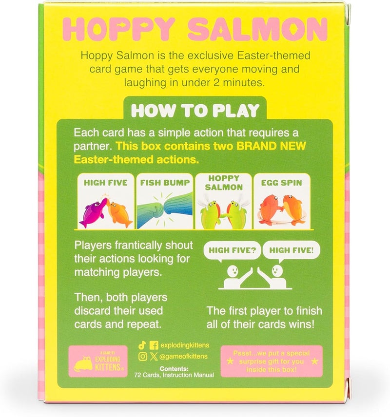 Exploding Kittens Hoppy Salmon 3-6 Players - Ages 6+ - 90 Second Rounds - Easy to Learn Quick Matching Card Game - Party Game, Family Game Night, Kid and Adult Card Game - Image 2